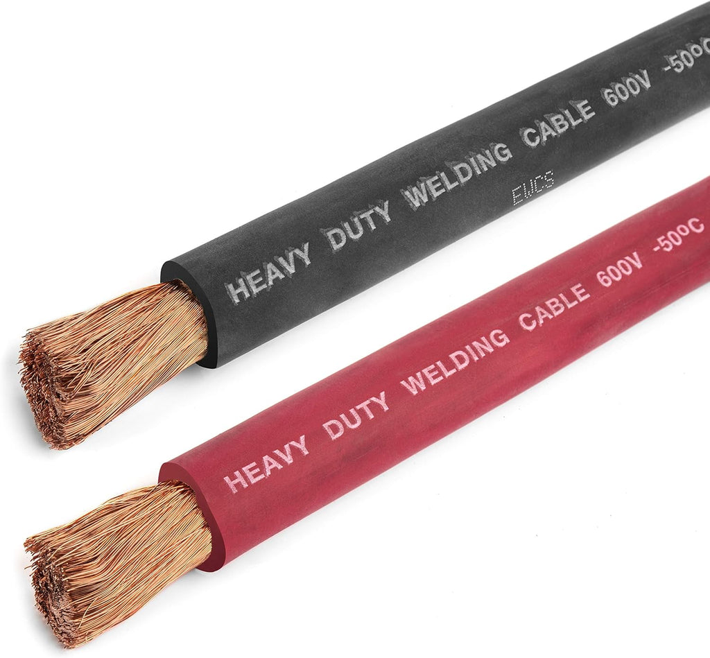 10 Feet Black + 10 Feet Red 4/0 Gauge Copper Welding Cable 600 Volt H3249