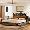 Queen Bed Frame with Storage Headboard and 2 Drawers C53586