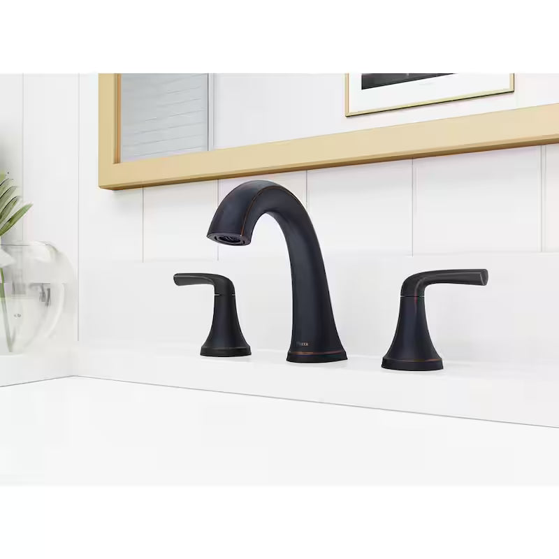 8 in. Widespread Double Handle Bathroom Faucet in Tuscan Bronze (2-Pack) Q337