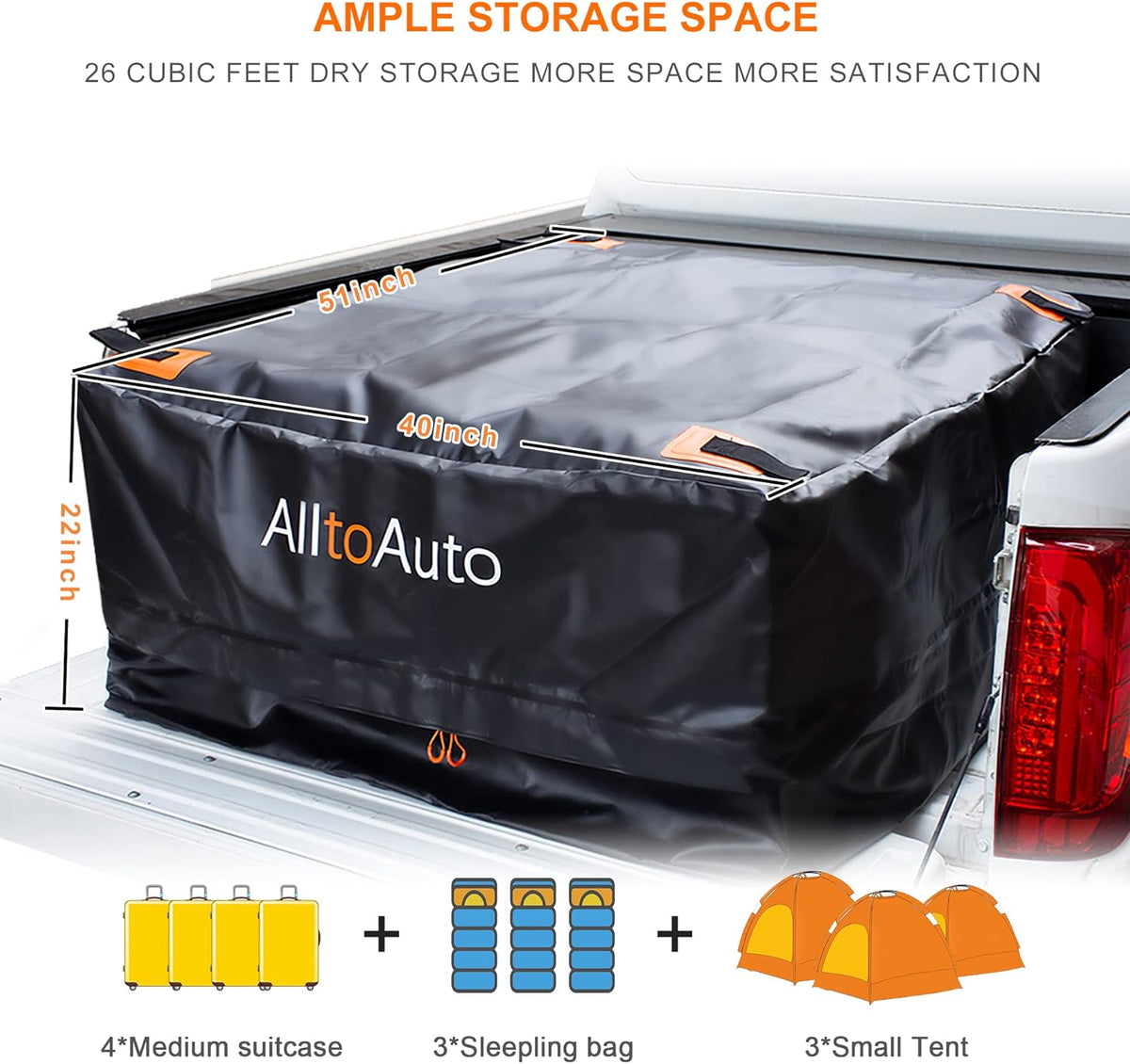 Waterproof 600D Heavy Duty Truck Bed Cargo Bag with Cargo Net L1286
