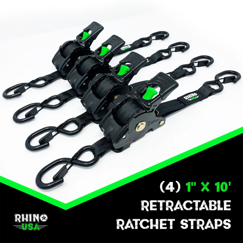 2 x 10' Retractable Ratchet Straps 2-Pack N670