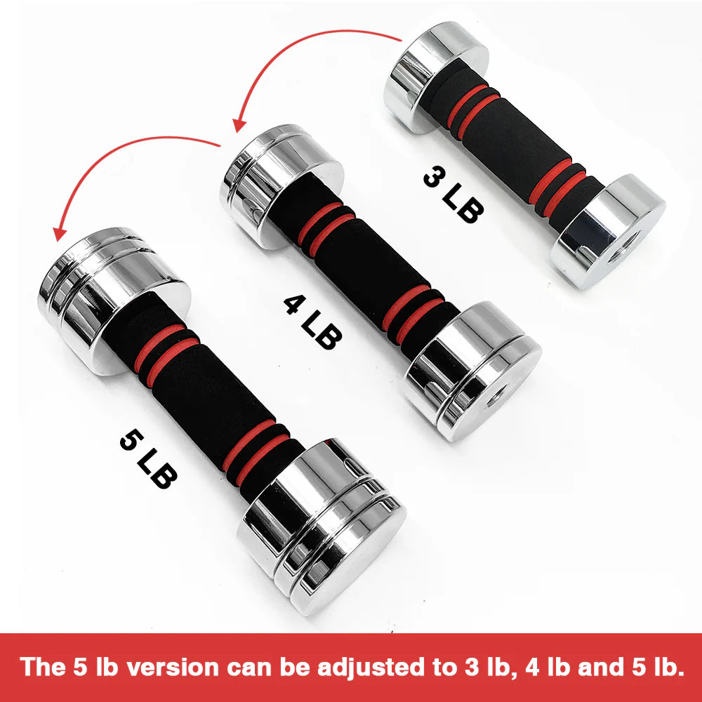 Adjustable Dumbbells Pair Steel Weight Set with Foam Handle N296998