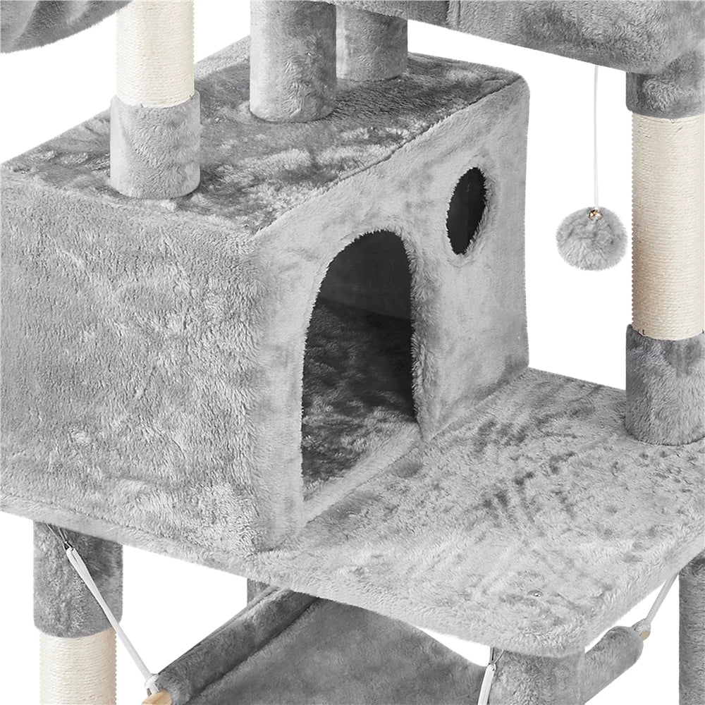 73''H Multilevel Cat Tree with 2 Condos & Scratching Posts B5901