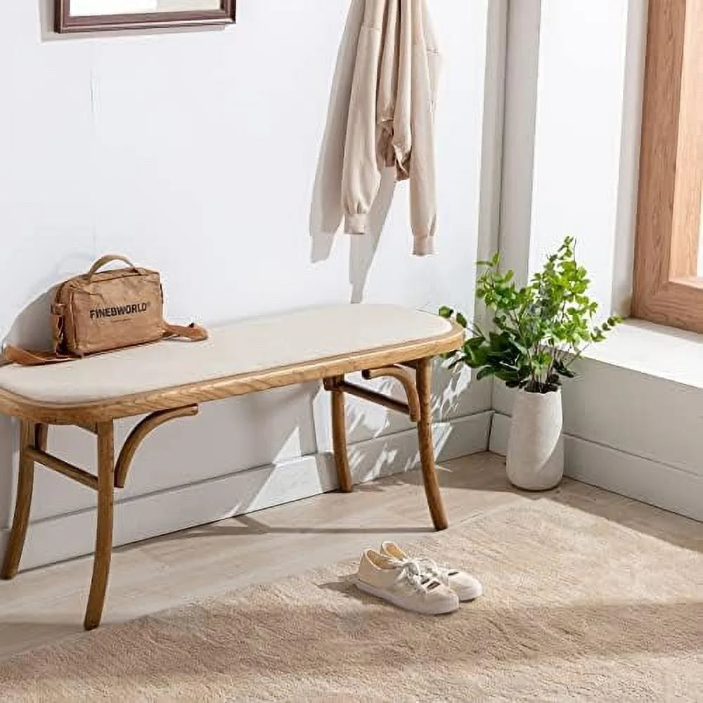 Black Wood Dining Bench with Rattan Seat D67697