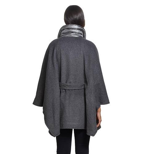 Melange Gray Quilted Cape C68156
