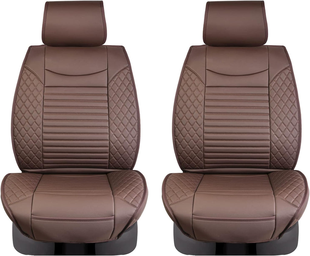 Black Red Waterproof Leather Car Seat Covers Set of 2 Z343