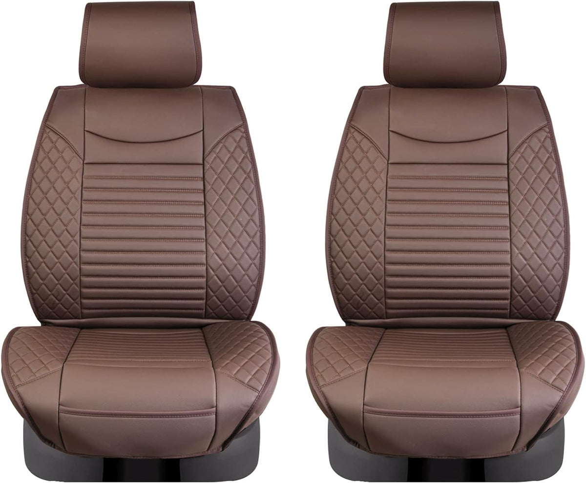 Black Red Waterproof Leather Car Seat Covers Set of 2 Z343