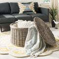 Grey Wicker Storage Coffee Table E417