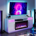 White 69 Inch Fireplace TV Stand with Storage W5523