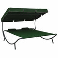 Outdoor Bed with Canopy and Pillows Green E514