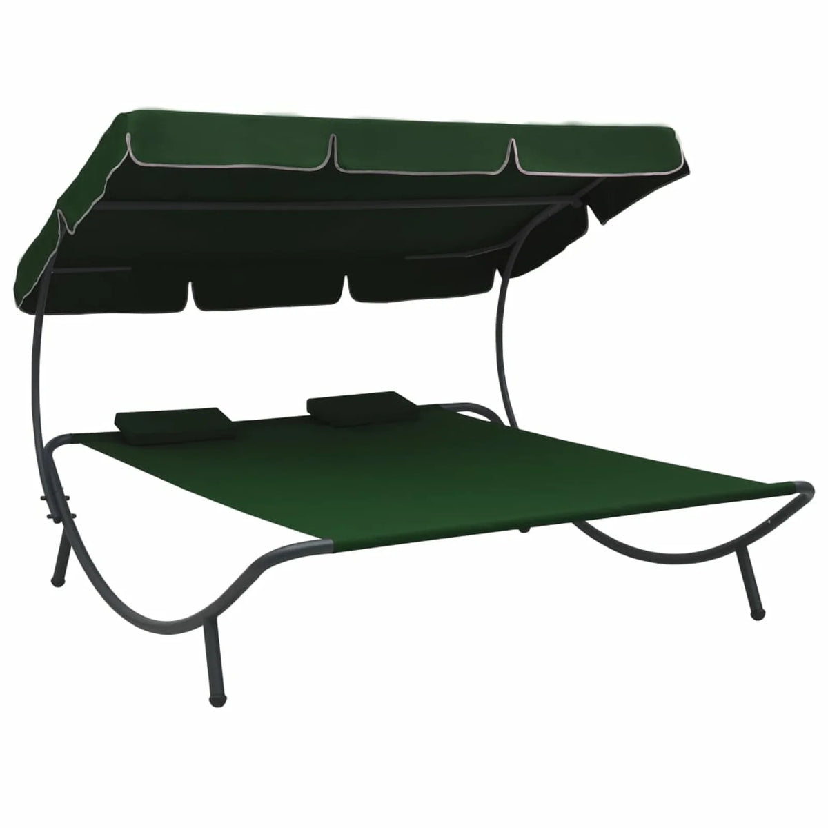 Outdoor Bed with Canopy and Pillows Green E514