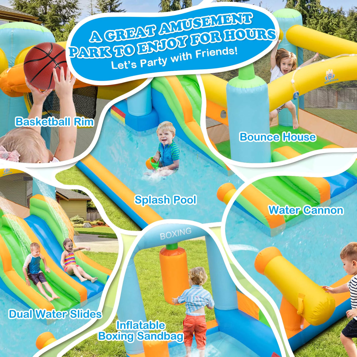 Inflatable Water Slide Bounce House Splash Pool Y402