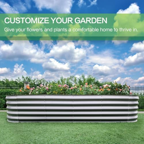 Galvanized Raised Garden Bed Dark Grey O985988