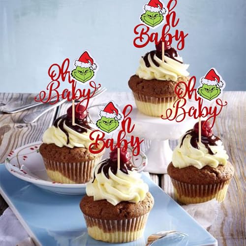 36 PCS Christmas Cupcake Toppers Double Sided Cupcake Picks M659
