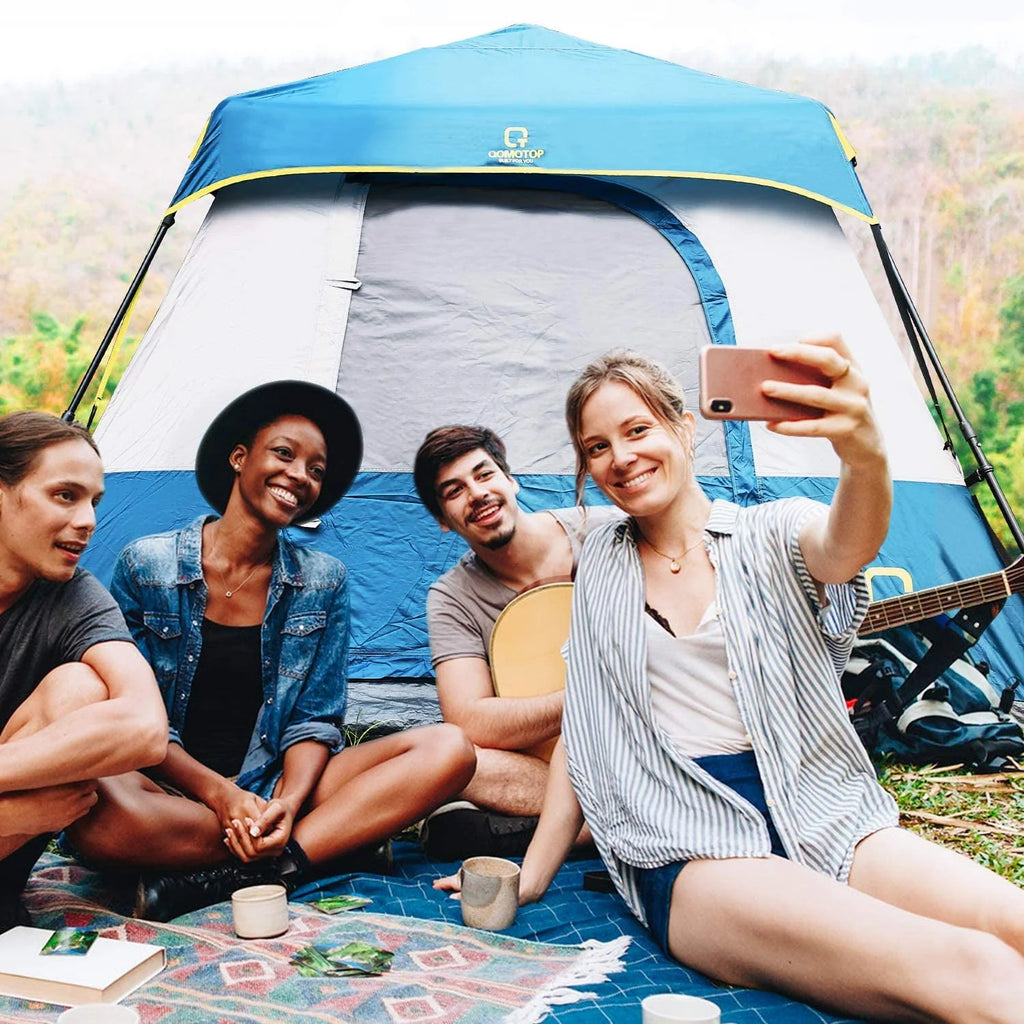 6 Person Waterproof Pop Up Camping Tent with Top Rainfly M9191