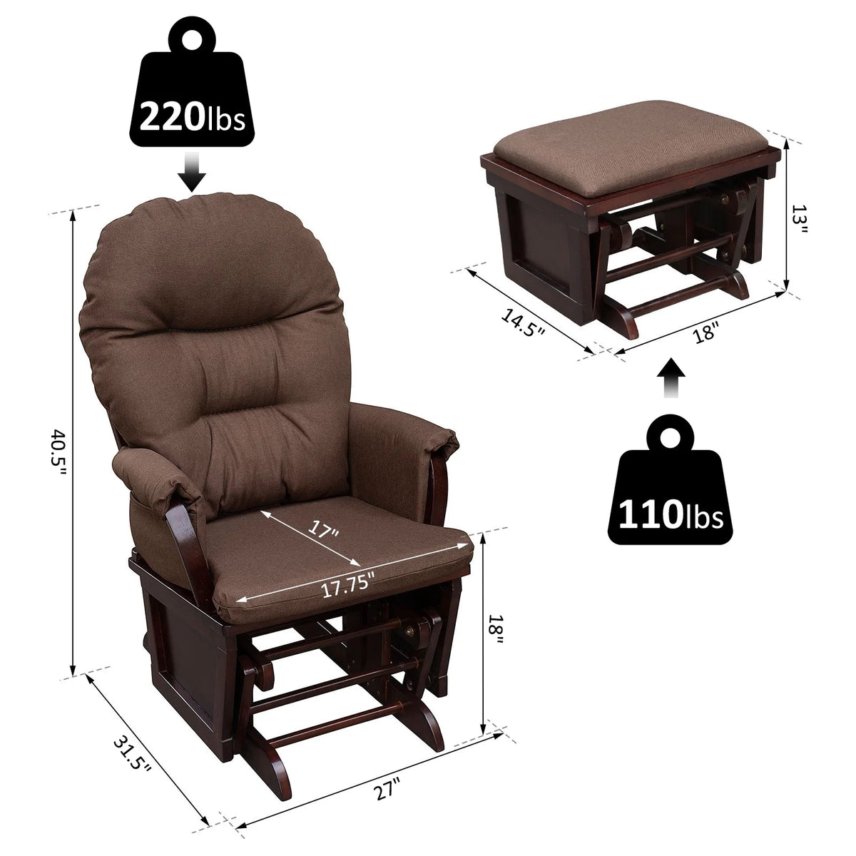 Rocking Chair with Ottoman W470084