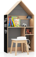 Kids Grey 2-in-1 Wooden Table and Chair Set with Blackboard Z6117