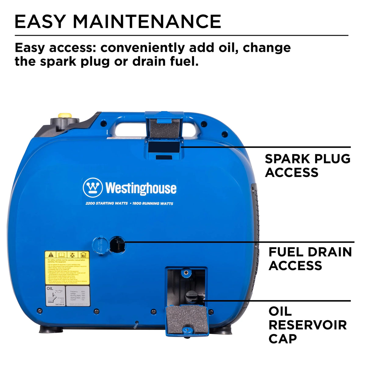 Portable Inverter Generator 1800 Rated Watts & 2200 Peak Watts X378