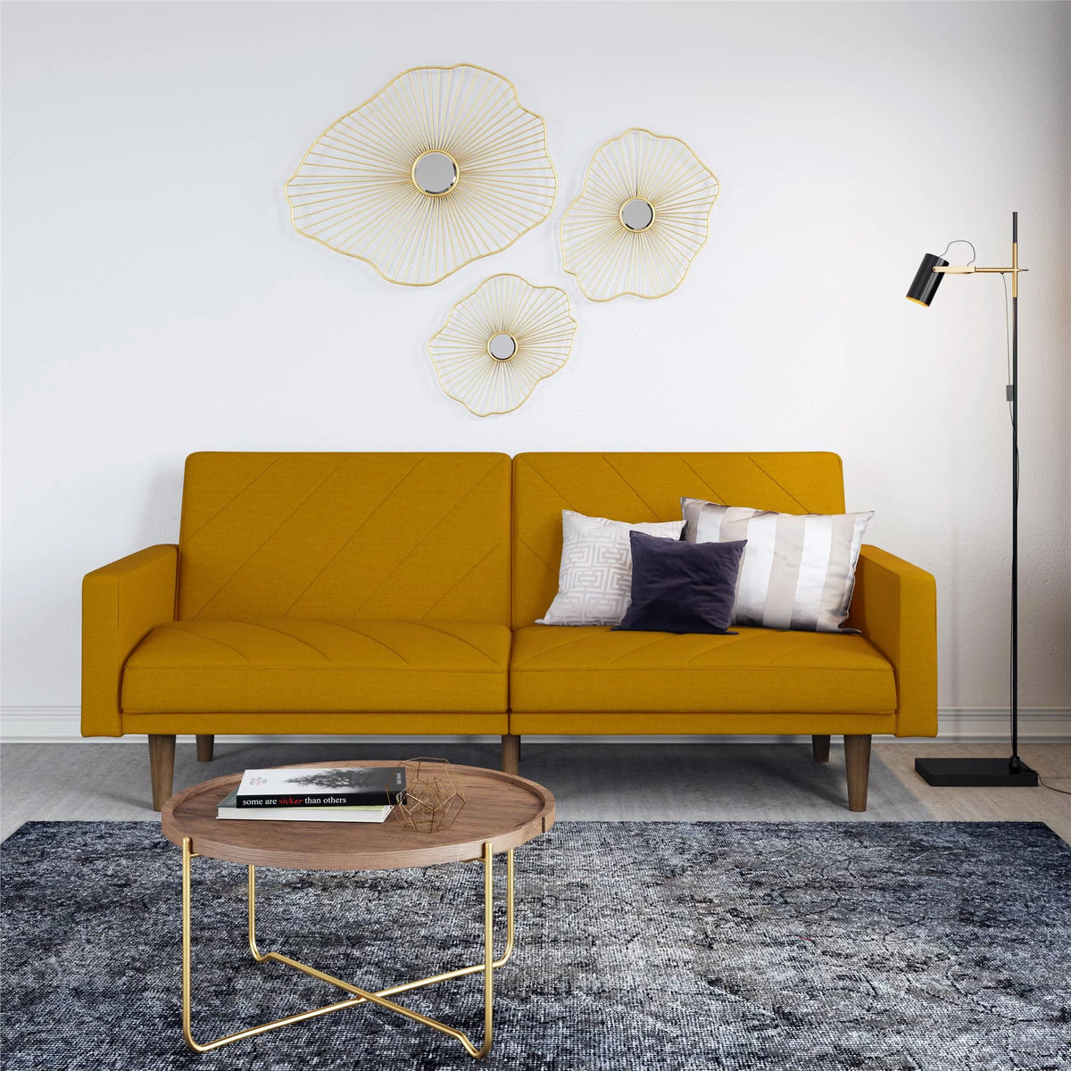 Mustard Yellow Linen Futon K5800