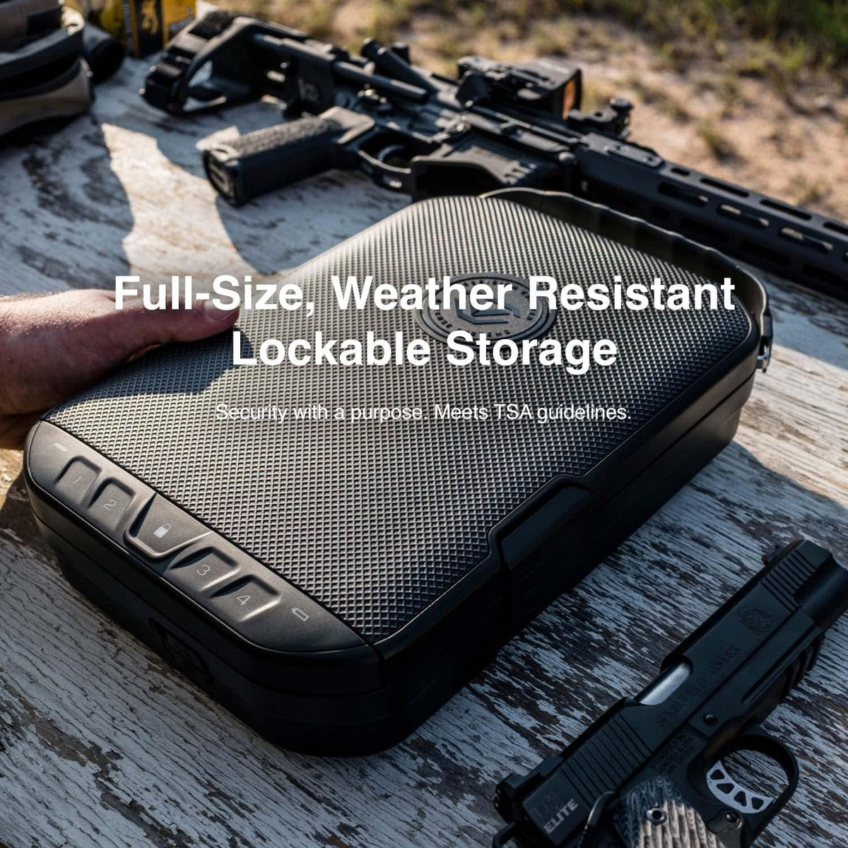 Waterproof Electronic Lock Handgun Case with Backlit Keypad B28178