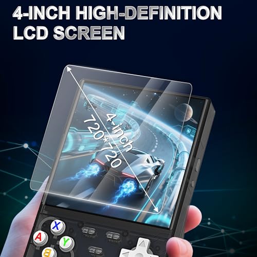 Black Handheld Retro Game Console with 4.0-Inch IPS Screen and 64GB TF Card S9878