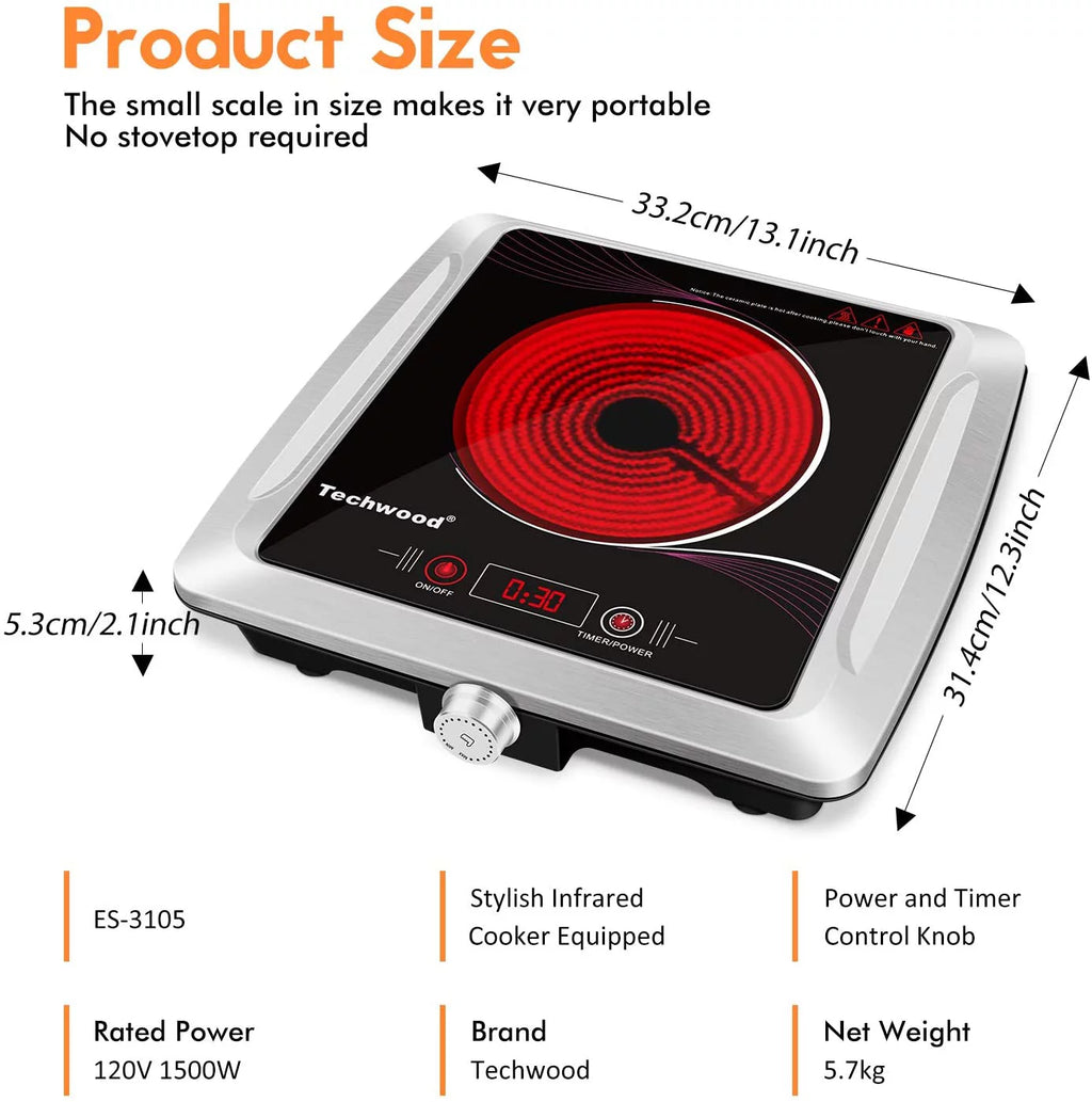 1500W Portable Infrared Ceramic Hot Plate U38426