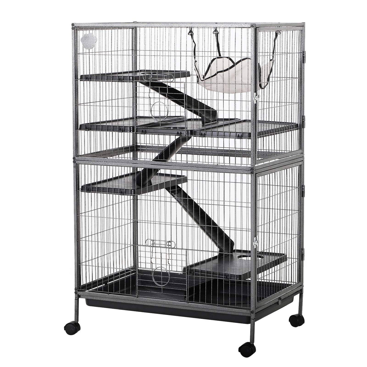 50” 4 Tier Steel Plastic Small Animal Pet Cage Kit with Wheels O580497