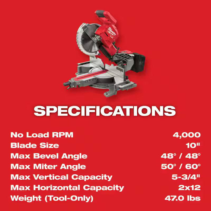 18V Lithium-Ion Brushless Cordless 10 in. Dual Bevel Sliding Compound Miter Saw W984