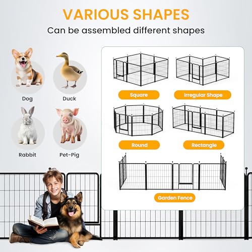 32 Inch 8 Panels Black Dog Playpen O560