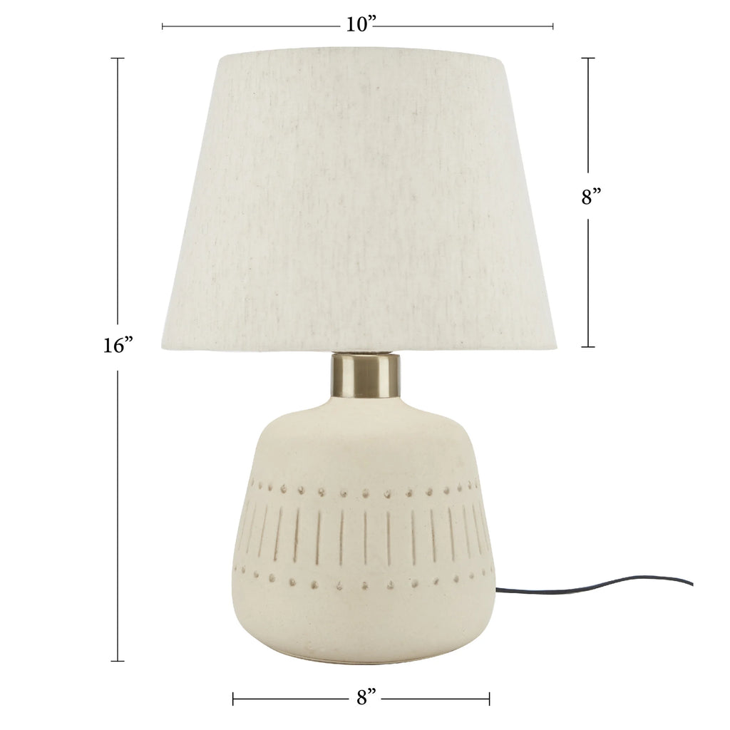 16" Natural Carved Ceramic Accent Table Lamp L134