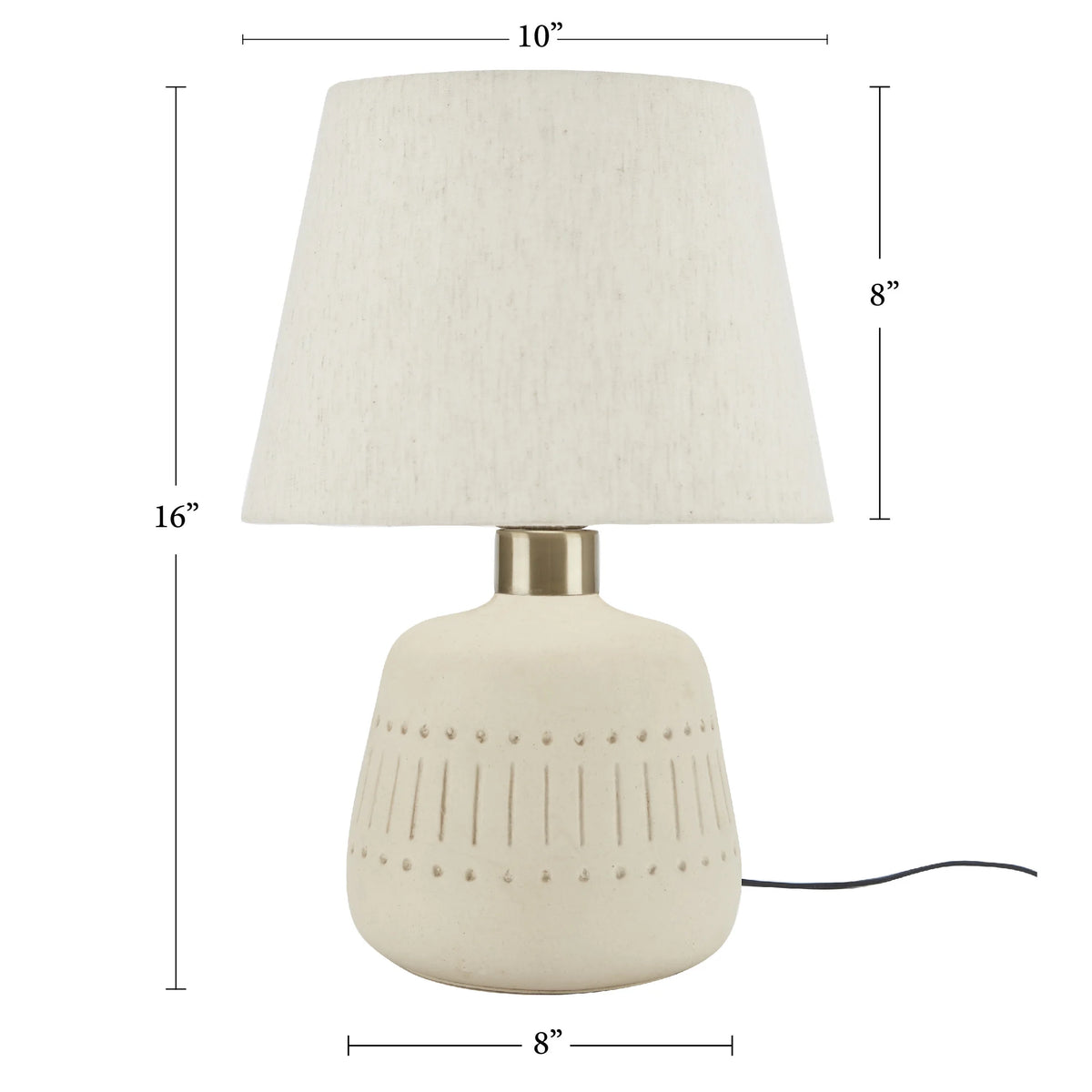 16" Natural Carved Ceramic Accent Table Lamp L134