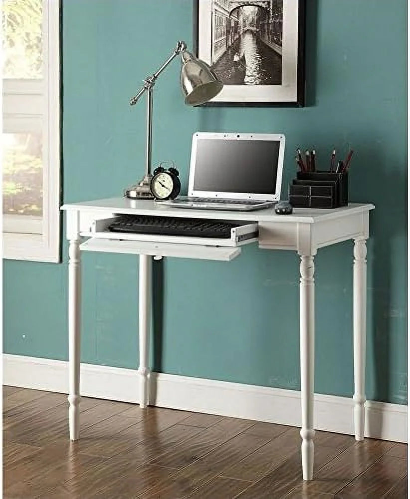 White Wood Home Office Desk With Drawer P491008