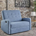 Blue Fabric Reclining Loveseat P8267