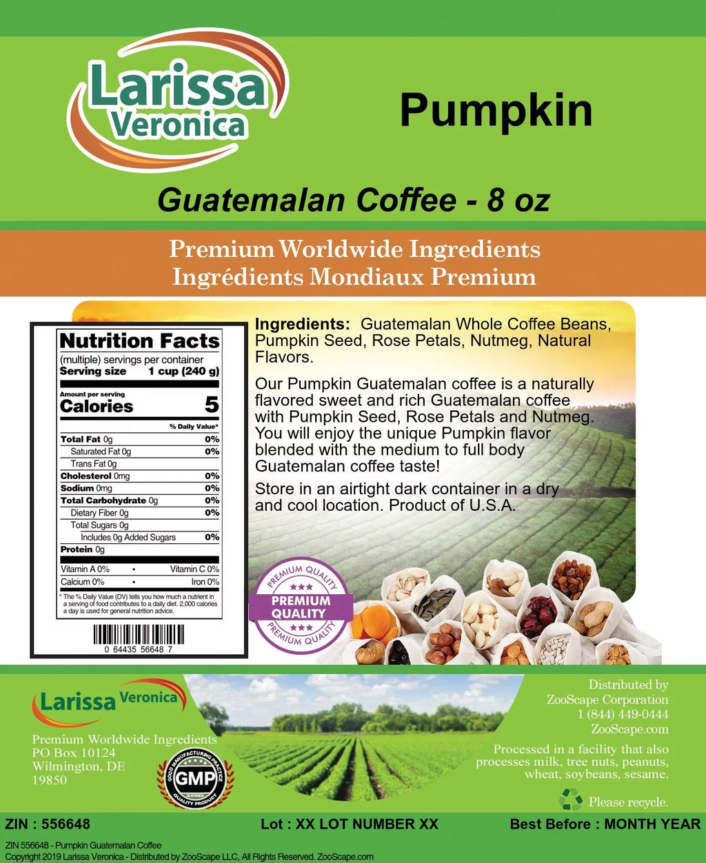 Pumpkin Whole Coffee Beans 8 oz 3-Pack D275