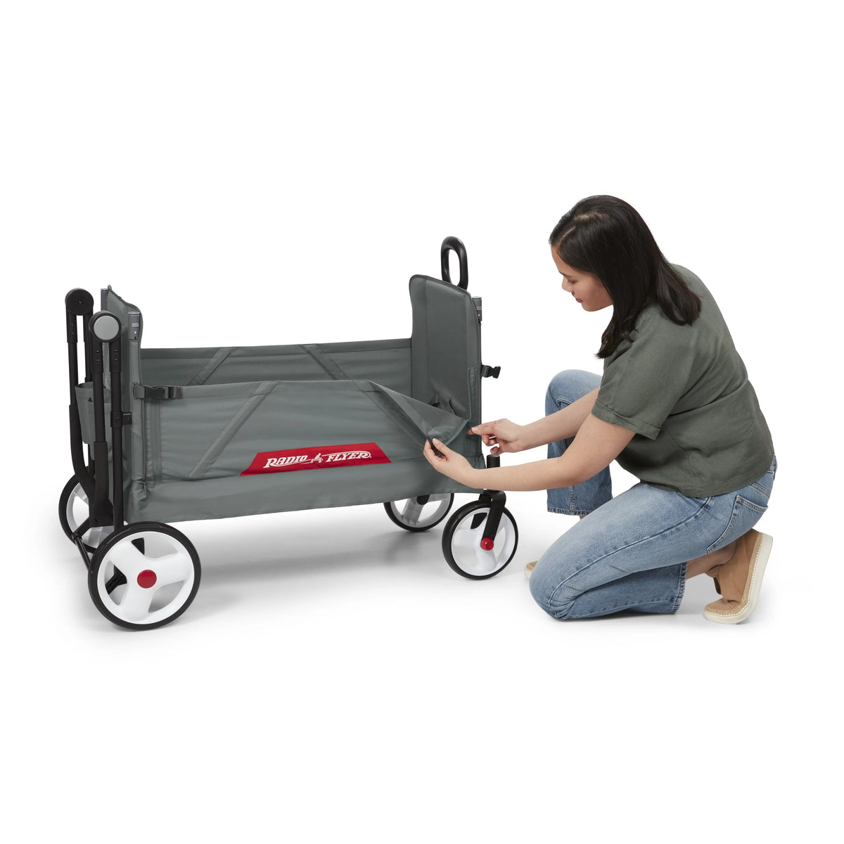 Gray Push and Pull Folding Fabric Wagon S949879