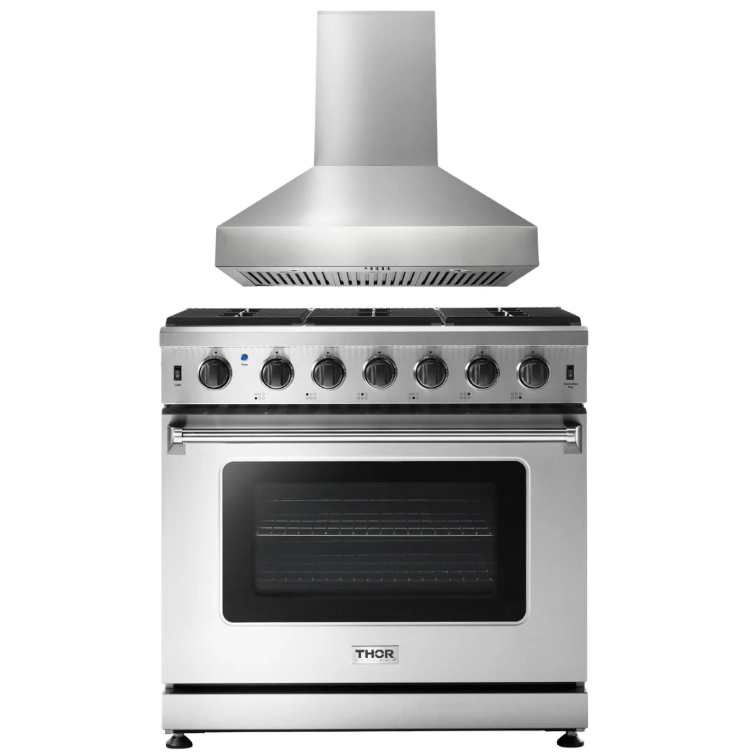 36 Inch Propane Gas Range and Range Hood A75975