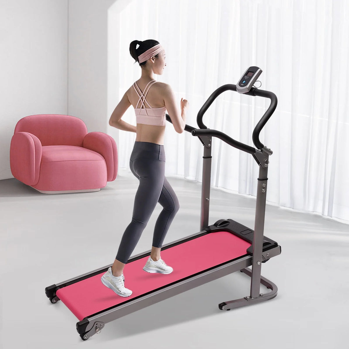 Pink Incline Folding Treadmill D84663