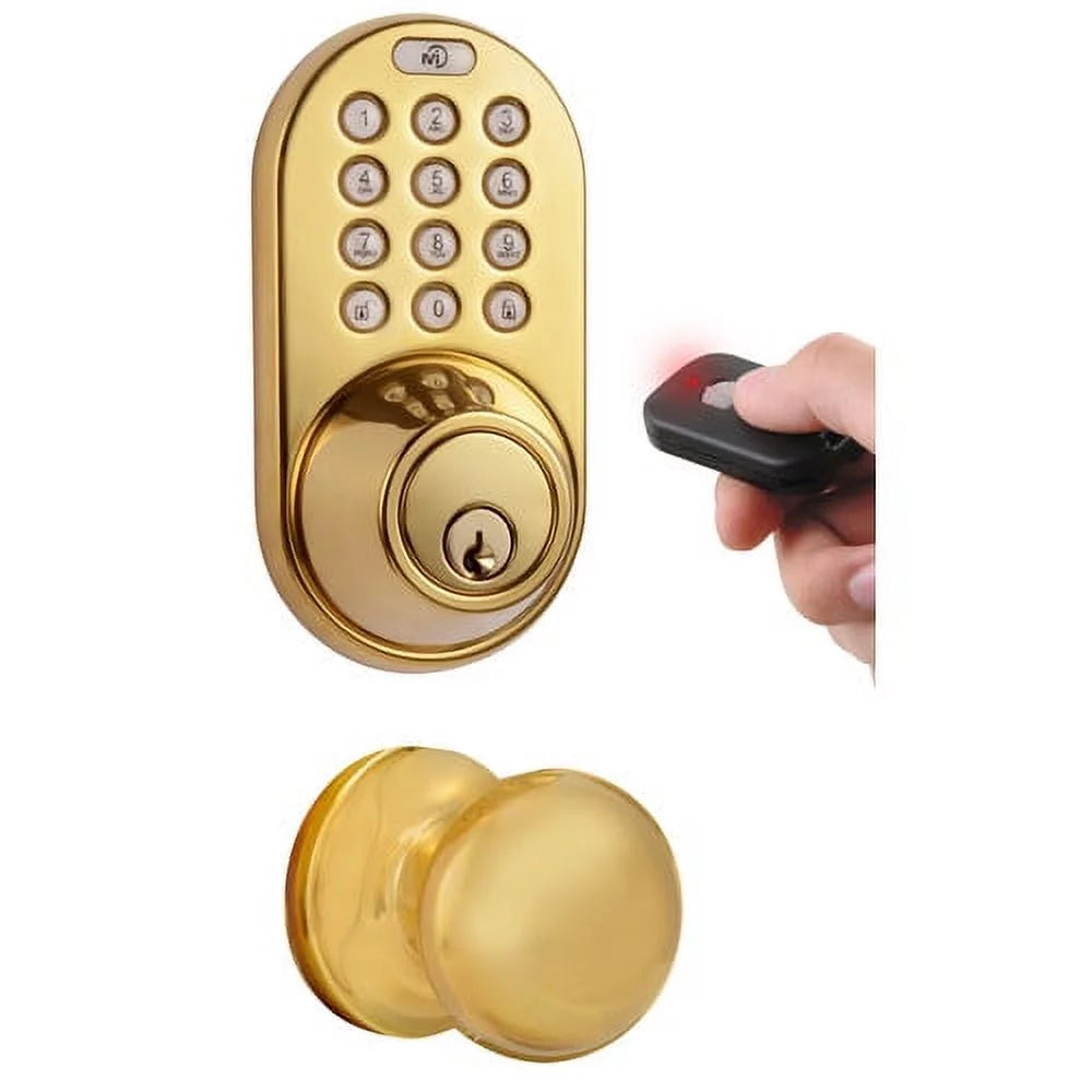 Digital Deadbolt Door Lock and Passage Knob Combo Satin Nickel Keyless Entry V628