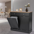 Double Tilt Out Kitchen Trash Cabinet with Two Wood Drawers N522