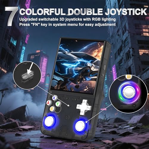 Black Handheld Retro Game Console with 4.0-Inch IPS Screen and 64GB TF Card S9878