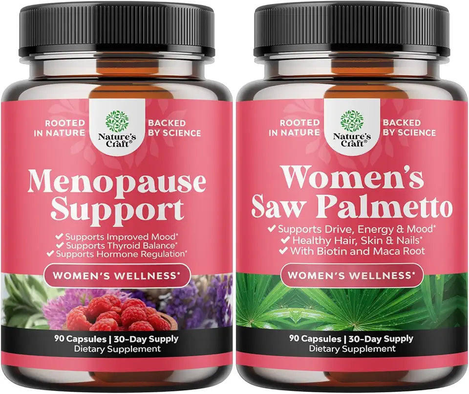 Complete Herbal Menopause Supplement with Dong Quai Vitex Chaste Berry and Saw Palmetto I73104