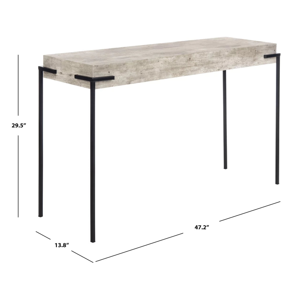 Light Grey Black Rectangle Console Table A43937