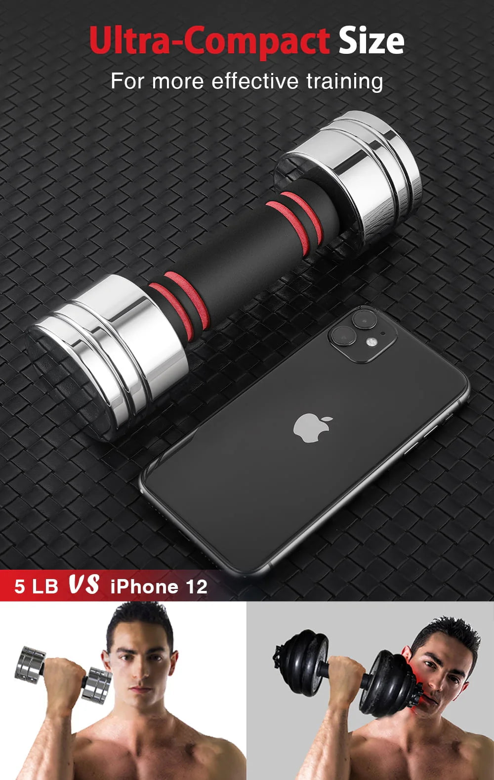Adjustable Dumbbells Pair Steel Weight Set with Foam Handle N296998
