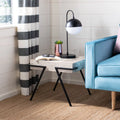 Light Grey Black Square Accent Table O8622