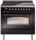Glossy Black 36 Induction Range with Electric Oven P856374