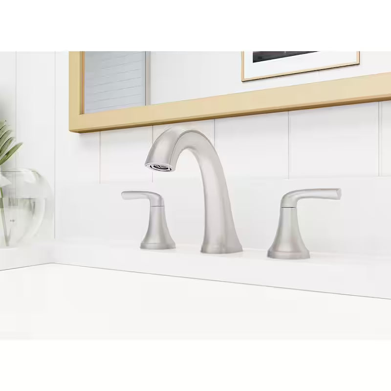 8 in. Widespread Double Handle Bathroom Faucet Brushed Nickel J594033