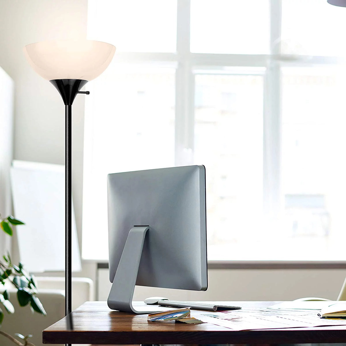 Black 72 in. LED Floor Lamp F81214