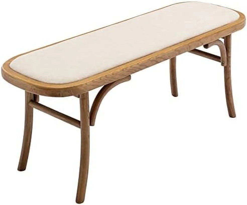 Black Wood Dining Bench with Rattan Seat D67697