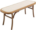 Black Wood Dining Bench with Rattan Seat D67697