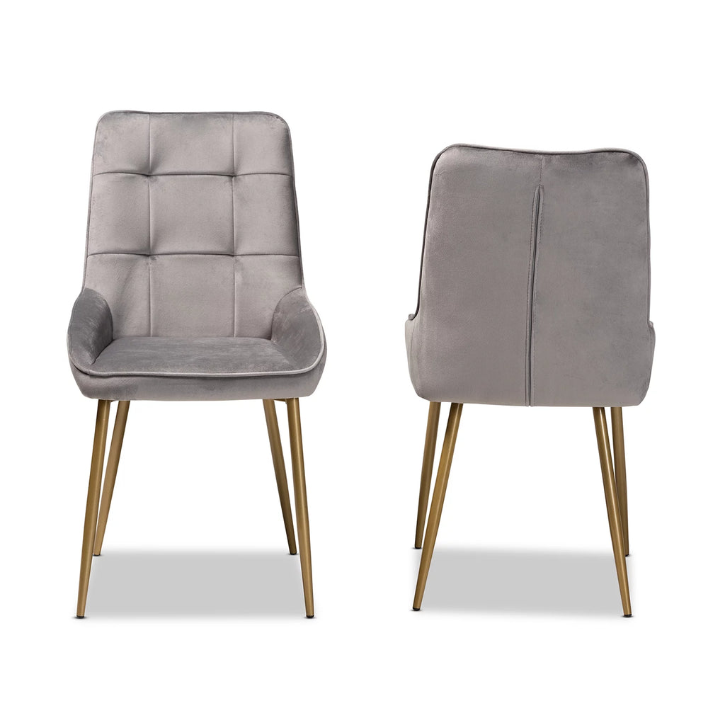Grey and Gold Dining Chair Set of 2 G3627